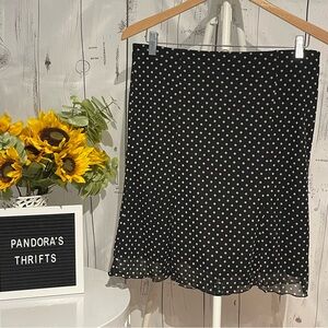 Express Skirt Size M Black White Polka Dots Preowned
